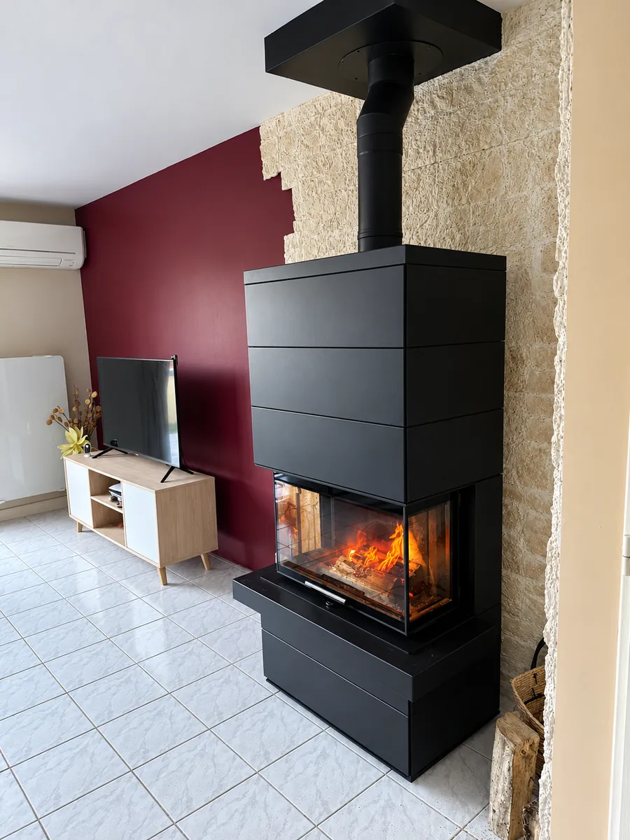 Poêle-Cheminée Romotop Cara C Accumulation 3 faces